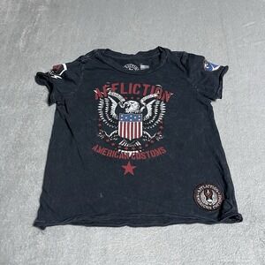 Y2K Affliction Shirt Kids 5T Black‎ Eagle American Customs Loud USA Grunge